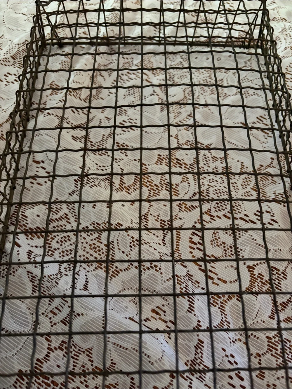 Vintage-Style Brown Wire Storage Basket - Home Accents